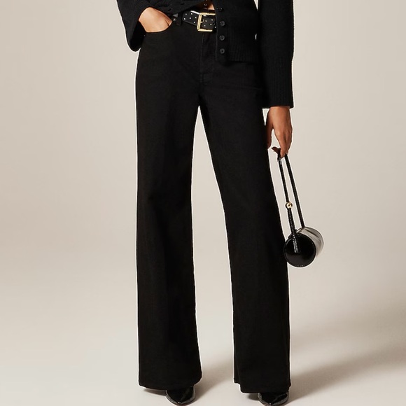 J. Crew Denim - NWT J.Crew Black High-Rise Wide Leg Jeans Sz 25P